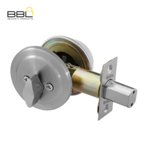 BBL BBK7301SS Deadbolt Entrance Lockset in stainless steel – front and key view